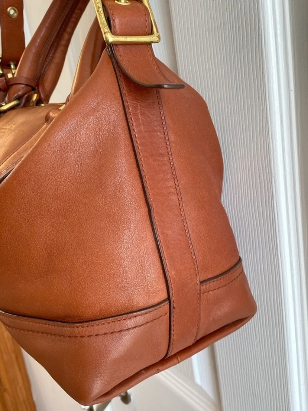 COACH Molly East West Satchel Leather Medium Bag